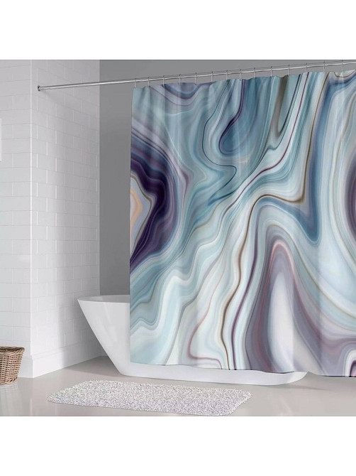 Шторка для ванной и душа с крючками 180x180 см водоотталкивающая, высококачественная шторка для ванны Каменец-Подольский - изображение 2