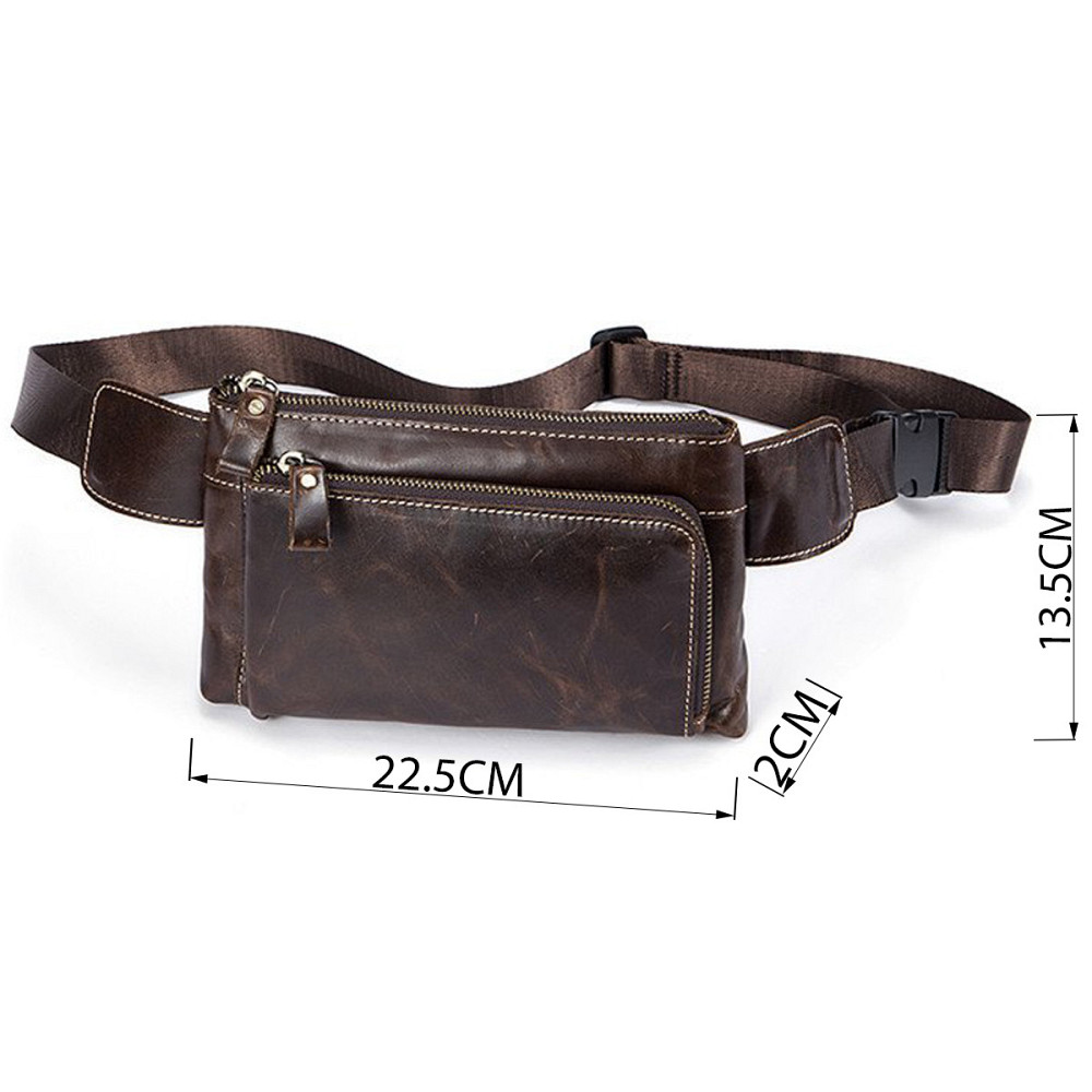 Поясная сумка гладкая Vintage 14738 Коричневая Киев - изображение 6