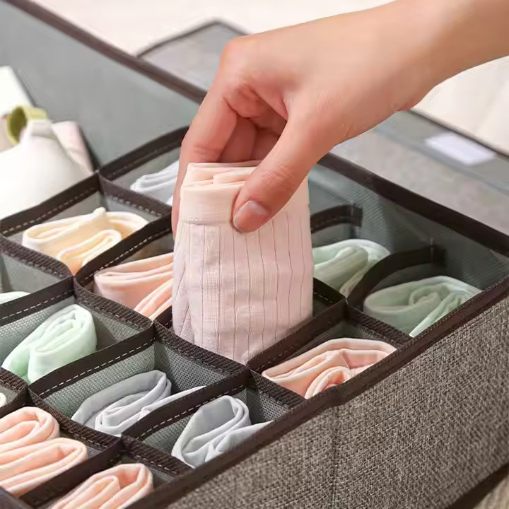 Органайзер для вещей,нижего белья складной с крышкой в шкаф и гардероб для носков,трусов,футболок на 17 ячеек Каменец-Подольский - изображение 2