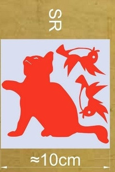 Люмінесцентна наклейка "Кіт і птиці" - 10*10см (наклейка набирає світло і світиться в темряві) Київ - фото 2