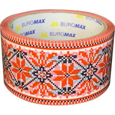 Скотч Buromax Вышиванка 48 мм х 35 м Красная (BM.7007-69) Винница