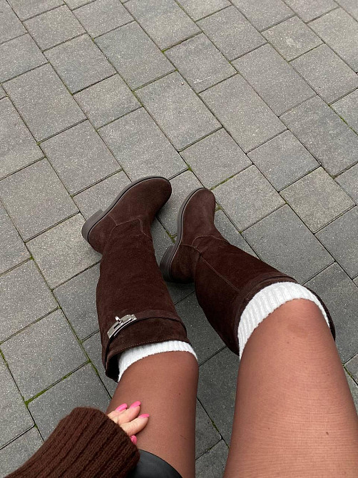 Чоботи жіночі VLAMAX C122 шоколадні (зима євро-хутро, замша натуральна) (6170) Коломия - фото 9