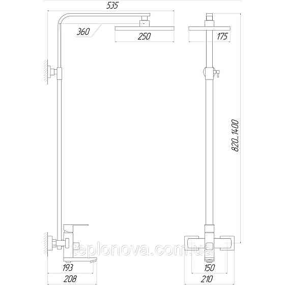 Душевая система Globus Lux SICILIA VAN-SBQ-SH-04-BB Черновцы