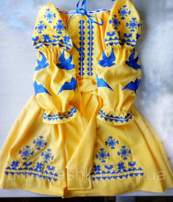 Вышиванка с ласточками желто-синяя Від 146 до 152 Кривой Рог - изображение 1