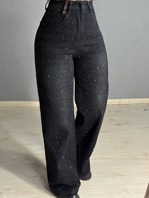 Джинсы женские Allure 1136-26 палаццо ровные со стразами черные, черный, 28, 28, 73 см, 103 см Киев - изображение 19