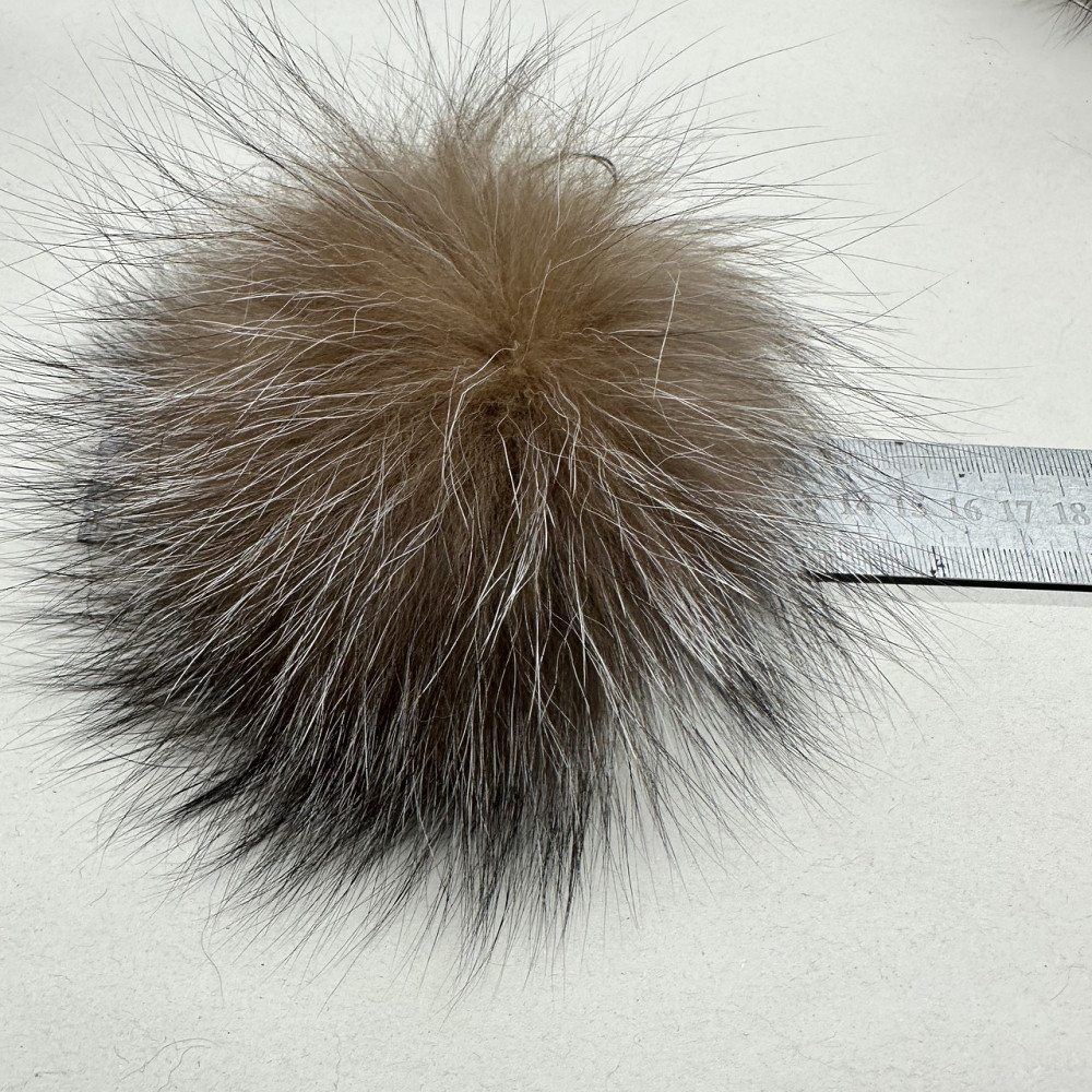 Помпон из натурального меха блюфрост 13-14 см Рыжий Харьков - изображение 3