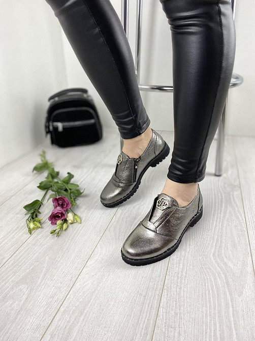 D and V Туфлі жіночі D and V 2708 срібні (весна-осінь, шкіра натуральна) (2235) Коломыя - изображение 3