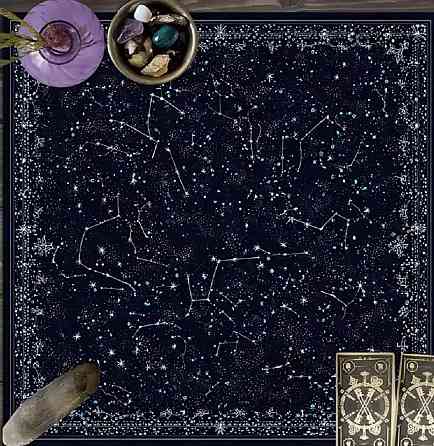 Скатерть для таро и рун со звездным небом, алтарное покрытие для гадания, ткань для карт, 49×49 см Киев