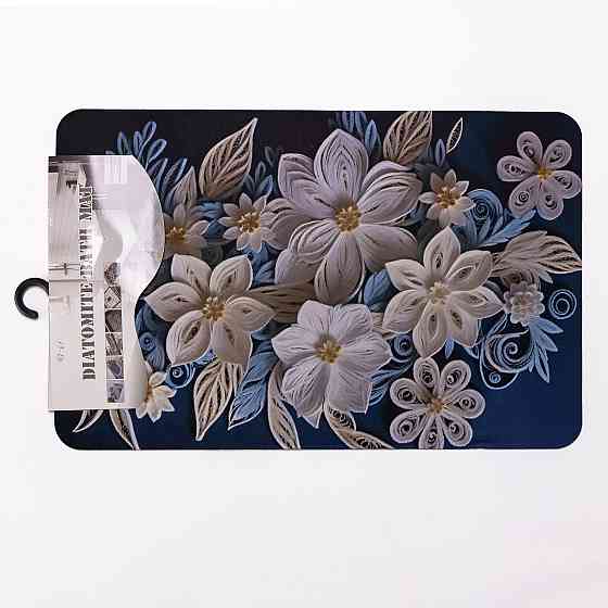 Jiamat Антиковзний 3D-килимок з м'якого діатоміту 38×58 (см) вологопоглинальний Синій HP-42-61 Коломыя