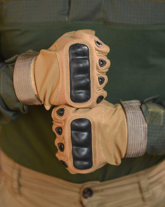 Перчатки тактические мужские беспалые кайот Одесса - изображение 9