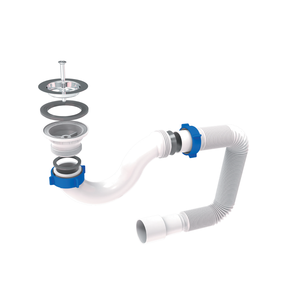 TAU Сифон для душевого поддона прямоточный с гибким отводом Ø40/50мм TAU (9844820) Київ - фото 1