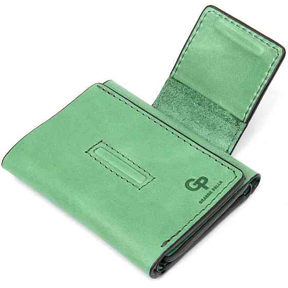 Матовое портмоне GRANDE PELLE 11458 Зеленый Киев