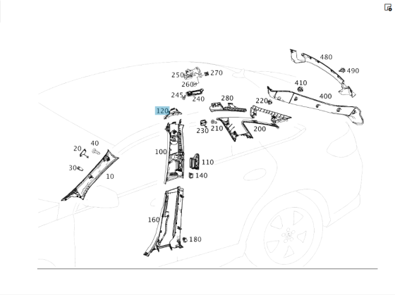Mercedes-Benz  A2926950200 Кронштейн лівої обшивки стійки B GLE Coupe C292 Одеса