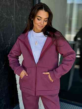 Теплый спортивный костюм женский на змейке Бордовый 50/52 Харьков