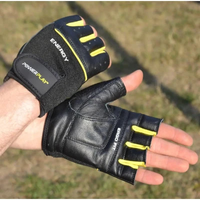 Перчатки для фитнеса PowerPlay 9058 Energy чорно-жовті M (PP_9058_M_Energy) Винница - изображение 9