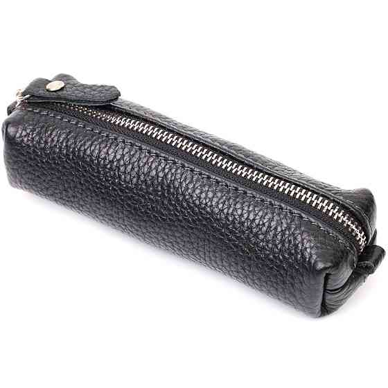 Практична шкіряна ключниця Чорний (GRANDE PELLE) Київ