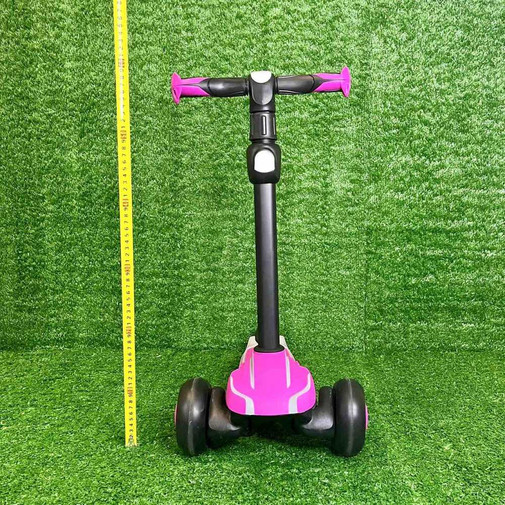 Самокат триколісний колеса PU 120мм світяться Рожевий (X1-PG) Чернігів - фото 4