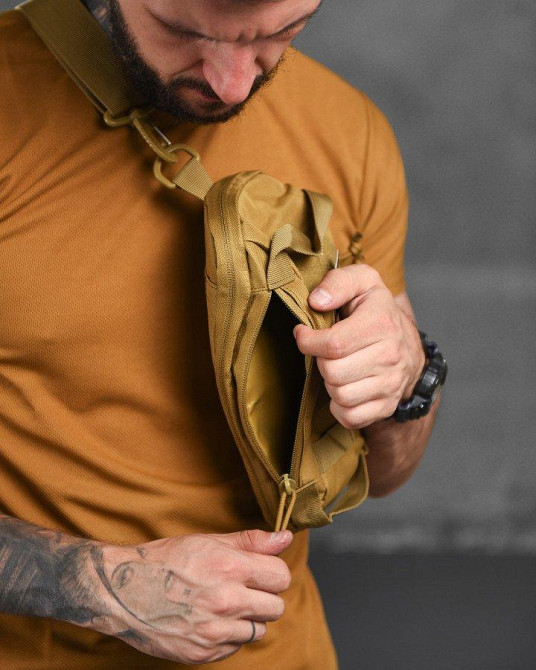 Сумка на плече тактична рюкзак однолямковий silver knight кайот ВТ9952 Одеса - фото 2