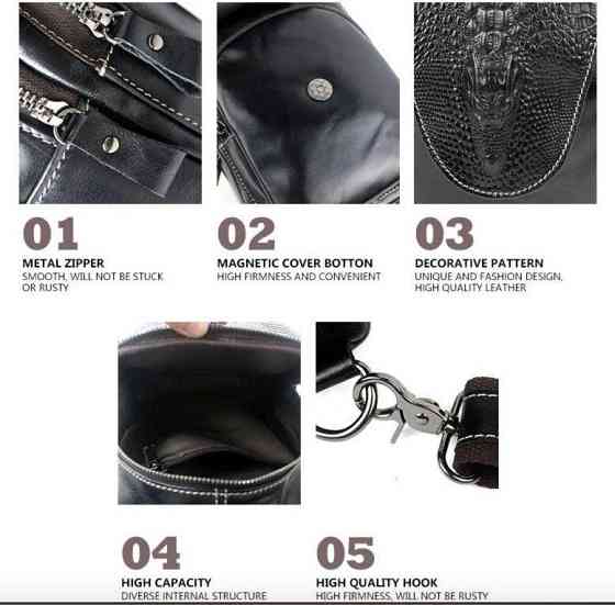 Сумка чоловіча на плече Чорна (Vintage) Київ