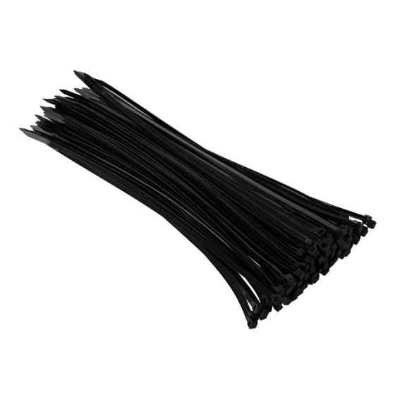 Хомут пластиковый, 4,8×300 мм, 100 шт/упак, черный INTERTOOL TC-4831 Киев