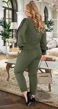 Гарний брючний костюм з мереживом великого розміру (50) Київ