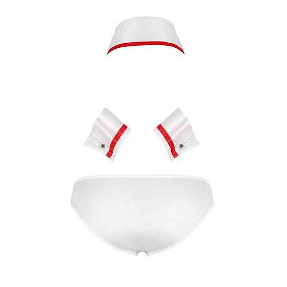 Комплект эротического мужского белья Passion 037 GREGORY XXL/XXXL White, трусы, воротник, манжеты Sex Aura Киев