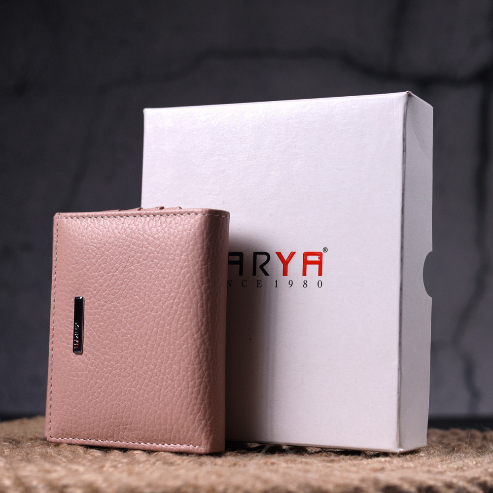 Компактний жіночий шкіряний гаманець з монетницею KARYA 21375 Пудровий Київ - фото 1