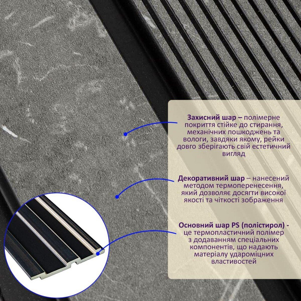 Декоративна сіра мармурова рейка Київ - фото 8