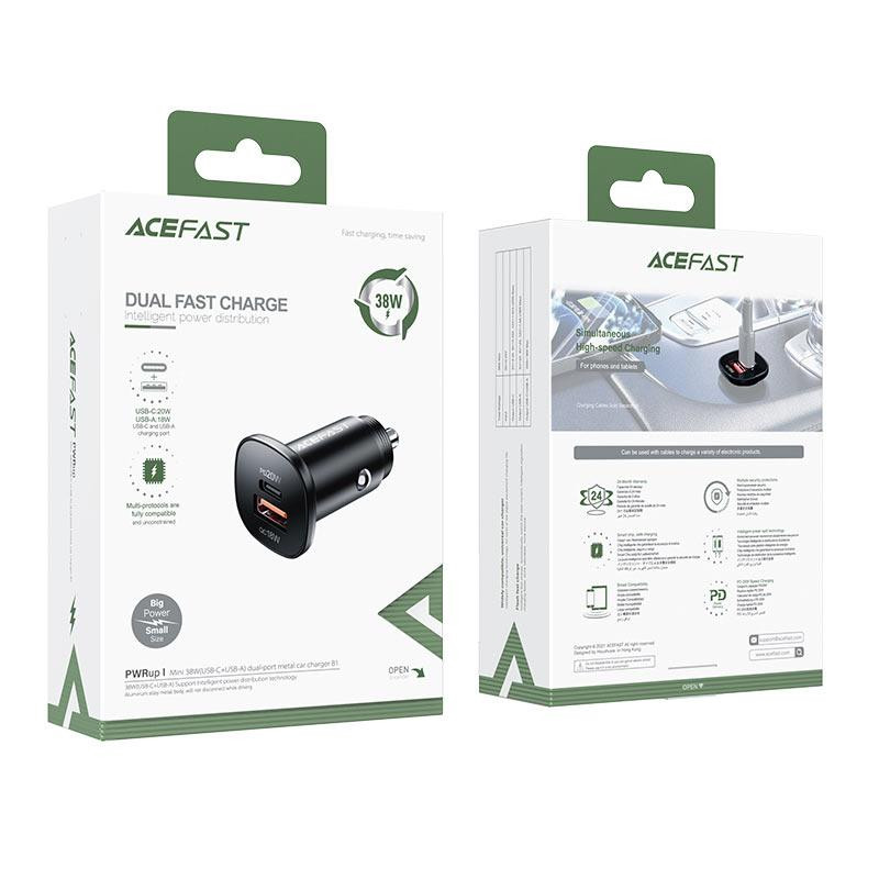 Автомобильное зарядное устройство ACEFAST B1 mini 38W (USB-C+USB-A) dual-port metal car charger Киев - изображение 8