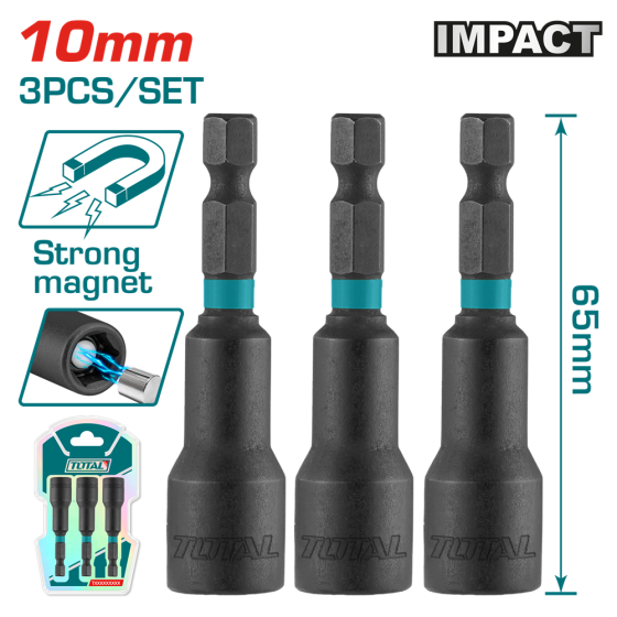 Торцева насадка TOTAL TAC271031 10x65мм, 3шт. (7090278) Київ