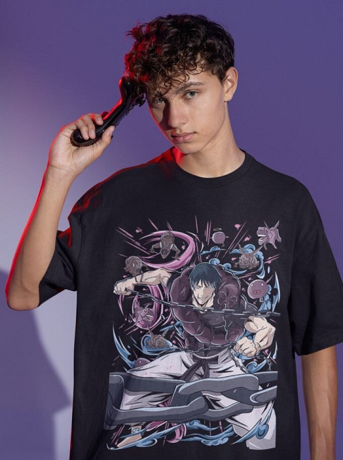 Футболка аниме Магическая битва оверсайз (S/M/L) Черний AnimeJ1016 Днепр - изображение 2