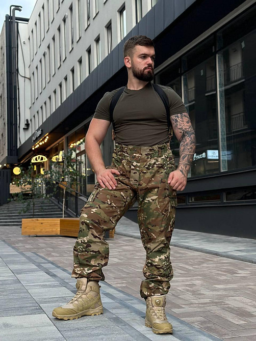 Чоловічий літній армійський костюм Гірка мультикам вітрозахисний костюм ріп стоп Львів - фото 2