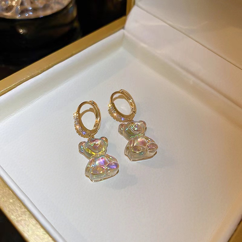 Сережки ведмедики для дітей 27 на 12 мм перламутровий Київ - фото 5