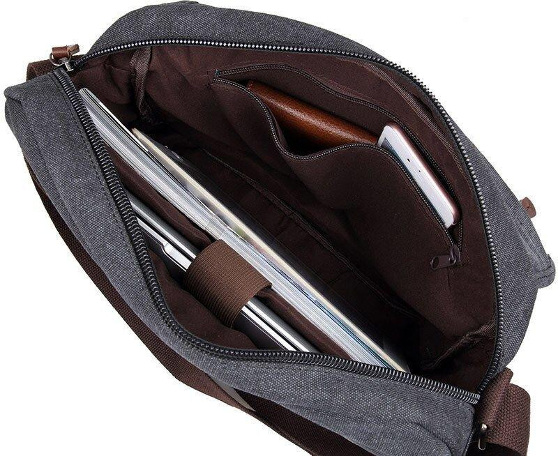 Сумка мужская Vintage 14585 Серая Киев - изображение 8