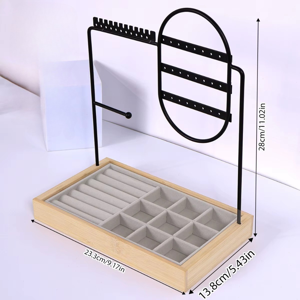 Настольная стойка для украшений,цепочек, браслетов, колец, деревянная, органайзер для драгоценностей и аксессуаров 28х23.3х13.8 см Каменец-Подольский - изображение 2