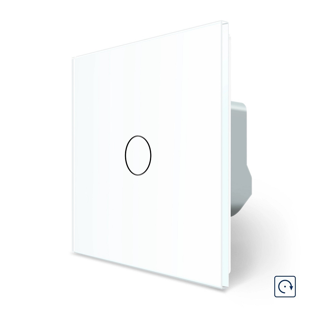Сенсорна кнопка 1 сенсор Імпульсний вимикач Майстер кнопка Livolo білий скло (VL-C701H-11) Коломыя - изображение 1
