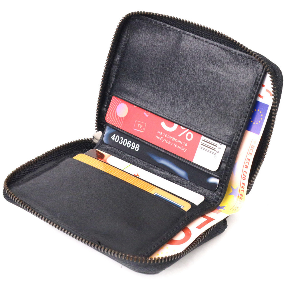 Красивое портмоне из натуральной гладкой кожи CANPELLINI 21492 Черное Киев - изображение 6