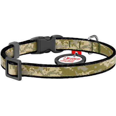 Нашийник для тварин WAUDOG Nylon c QR-паспортом "Мілітарі" для котів та дрібних порід собак XS (278-4026) Вінниця - фото 2