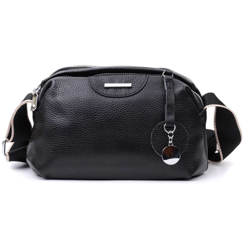 Сумка на два відділення з натуральної шкіри Vintage 22592 Чорна Київ - фото 6