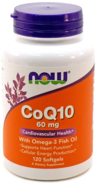 Коэнзим Q10 + Омега Now Foods CoQ10 with Omega-3 Fish Oil 60 мг 120 капсул Киев - изображение 1