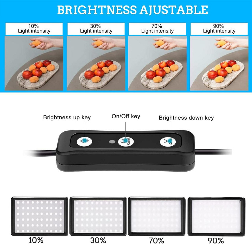 LED свет для фото видео, комплект 2 шт 5600K со штативами цветными фильтрами для стриминга видеозаписи YouTube Киев - изображение 4