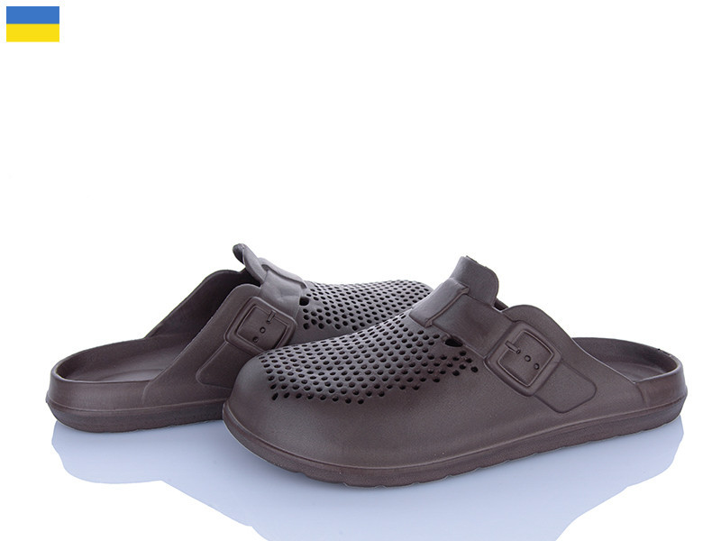 Мужские шлепанцы сабо с закрытыми пальцами носкам сабо моющиеся легкие пенка ЭВА коричневый Одесса - изображение 4