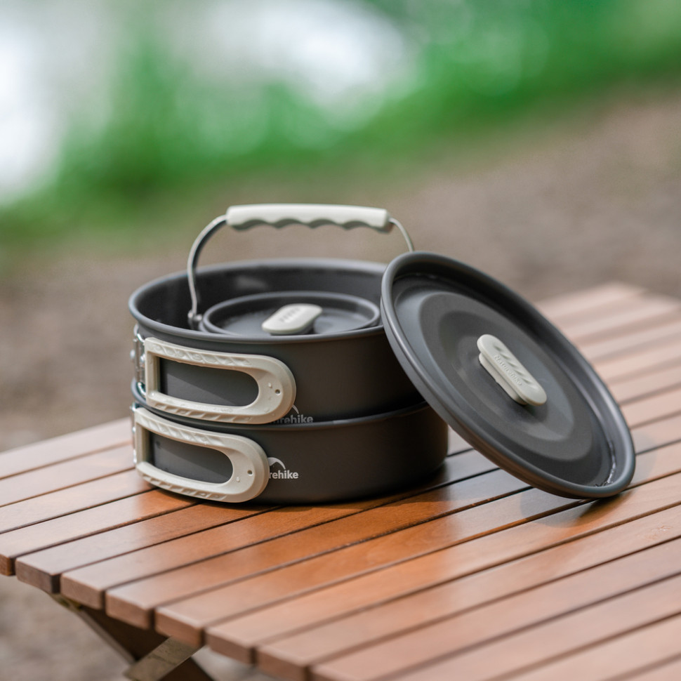 Набір посуду (2 каструлі, чайник, сковорідка) Naturehike CNK2450CF010, алюміній Київ - фото 8