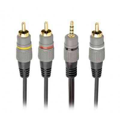Кабель мультимедійний 3.5 Jack (4pin) to 3RCA 1.5m Cablexpert (CCAP-4P3R-1.5M) Вінниця