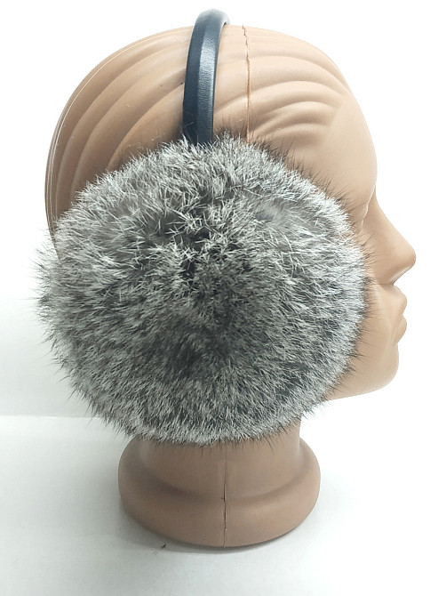 Хутряні навушники дитячі з кролика Сірий Харків - фото 3