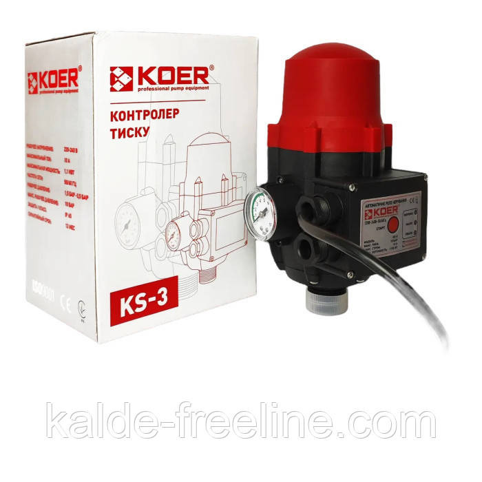 Контролер тиску Koer KS-3 електронний кутовий1,1кВт,1", з кабелем Харків - фото 2