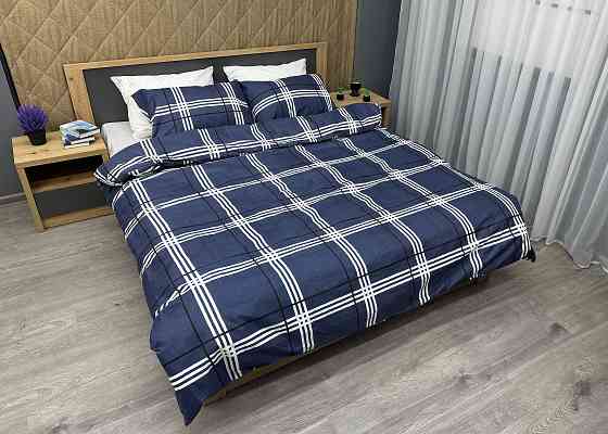 Комплект постельного белья, Decorator Kelso Евро 200х215 синий с белым (88-019) Киев