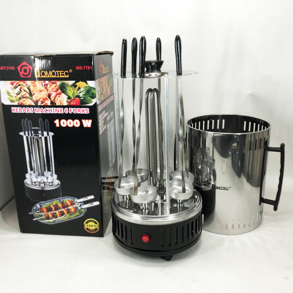 Шашлычница электрическая Domotec MS-7781 на 6 шампуров 1000Вт вертикальная с нержавеющей стали IM-48 Львов - изображение 6