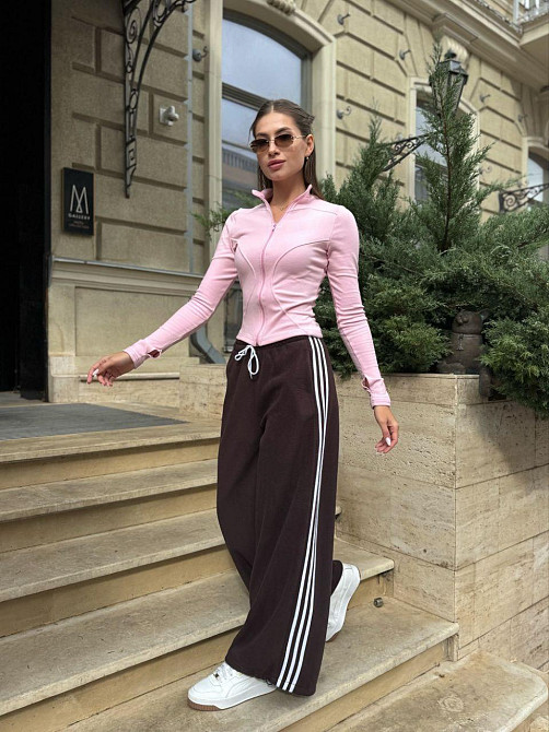 Жіночі стильні теплі штани оверсайз із лампами фліс, polar''' Шоколад, 42/44 Одеса - фото 3