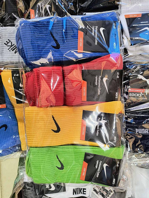 Жіночі високі кольорові шкарпетки з бавовни в наборі (4 штук) Nike 4 36-40 Київ - фото 1